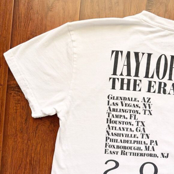Taylor Swift Eras Tour 2023 White‎ Official Merch T-Shirt L Double Sided *flaws* - Picture 15 of 16